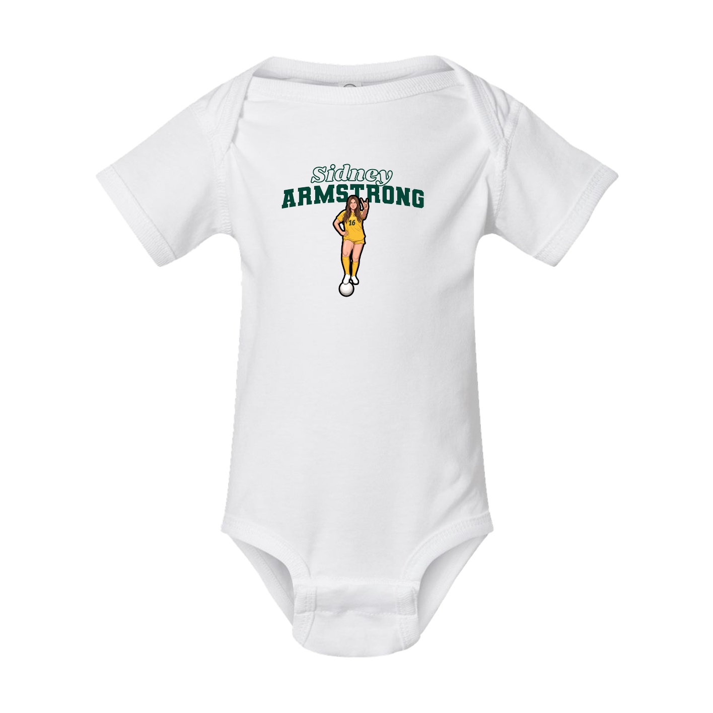 Baby Onesie — Name Arch in White