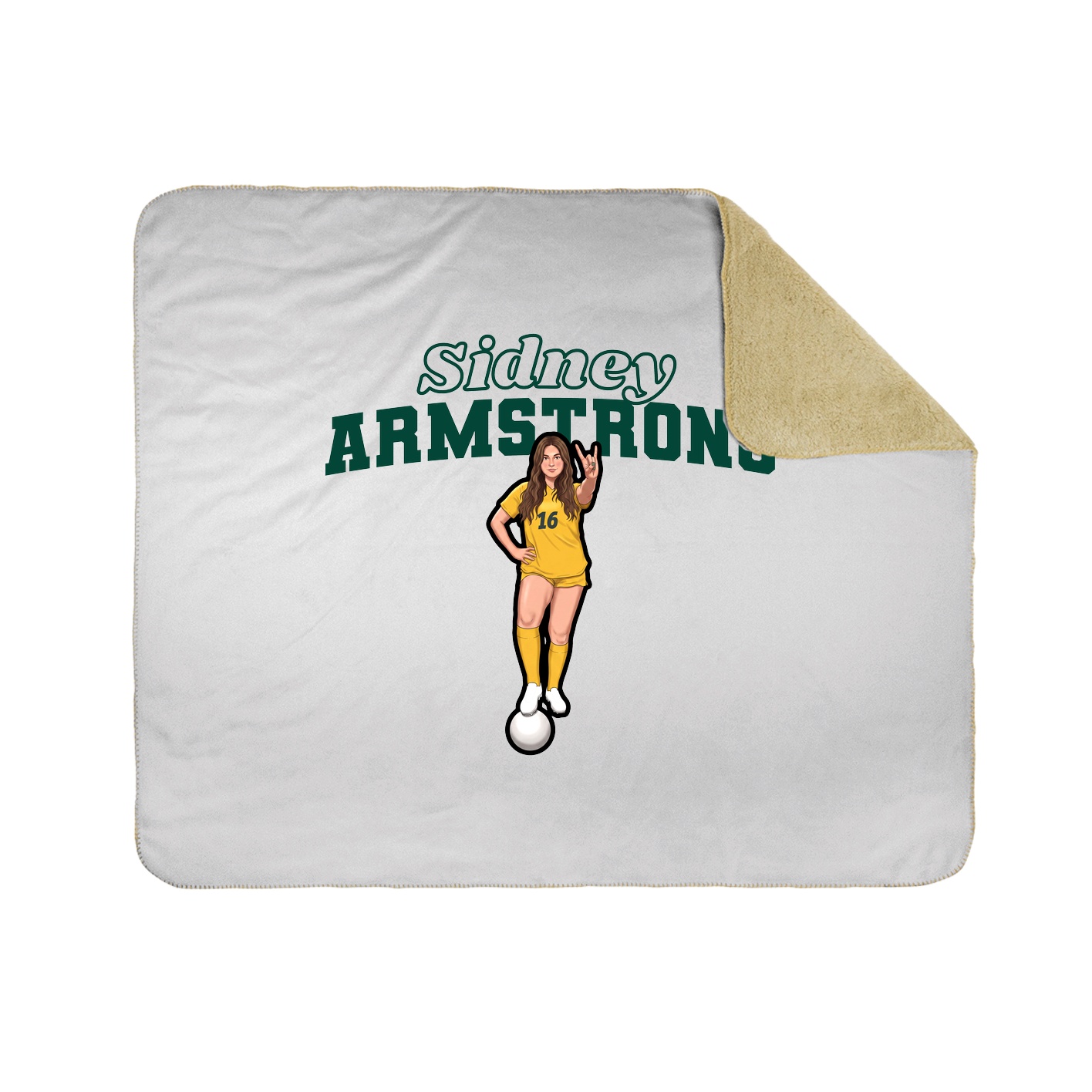 Throw Blanket — Name Arch in White