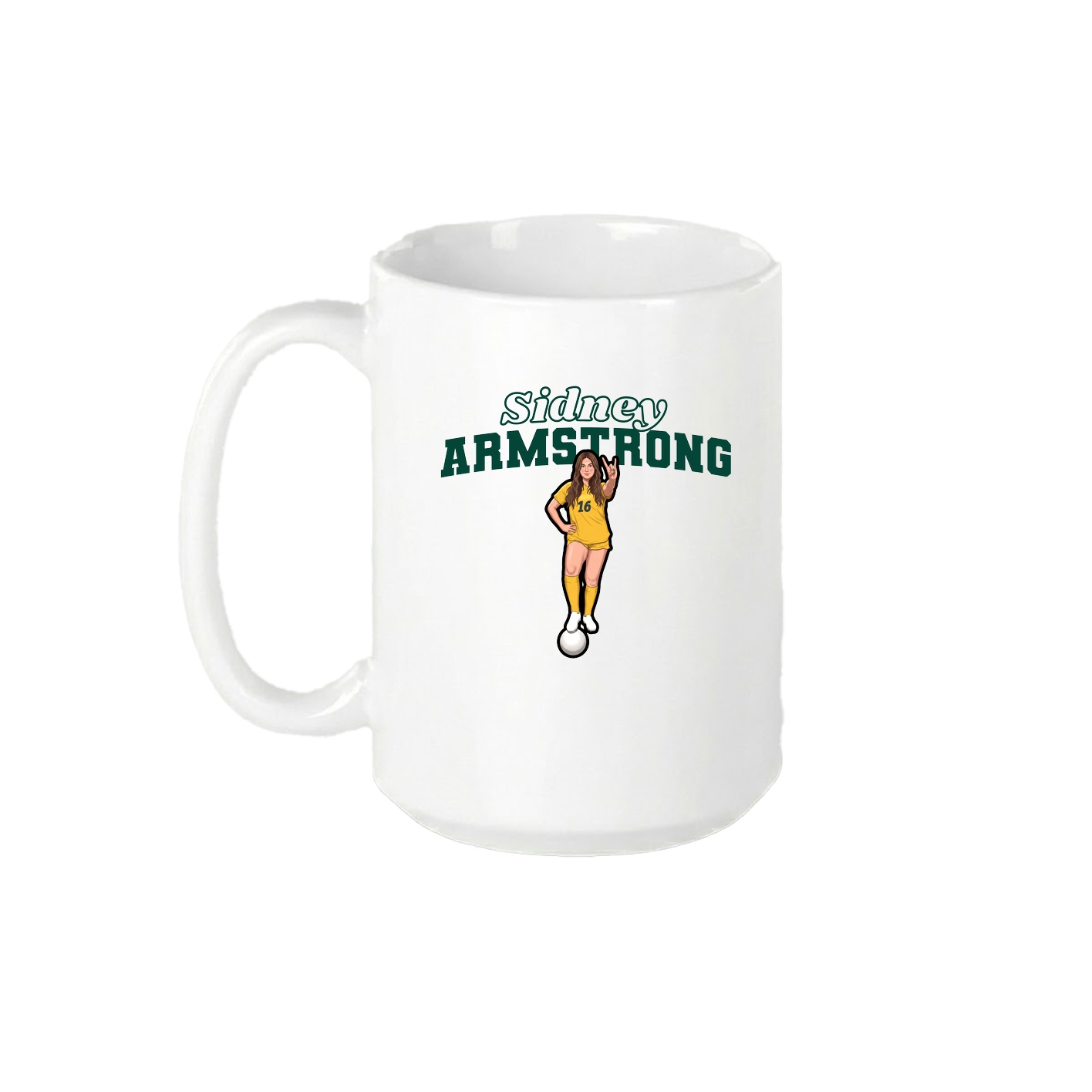 15oz Coffee Mug — Name Arch in White
