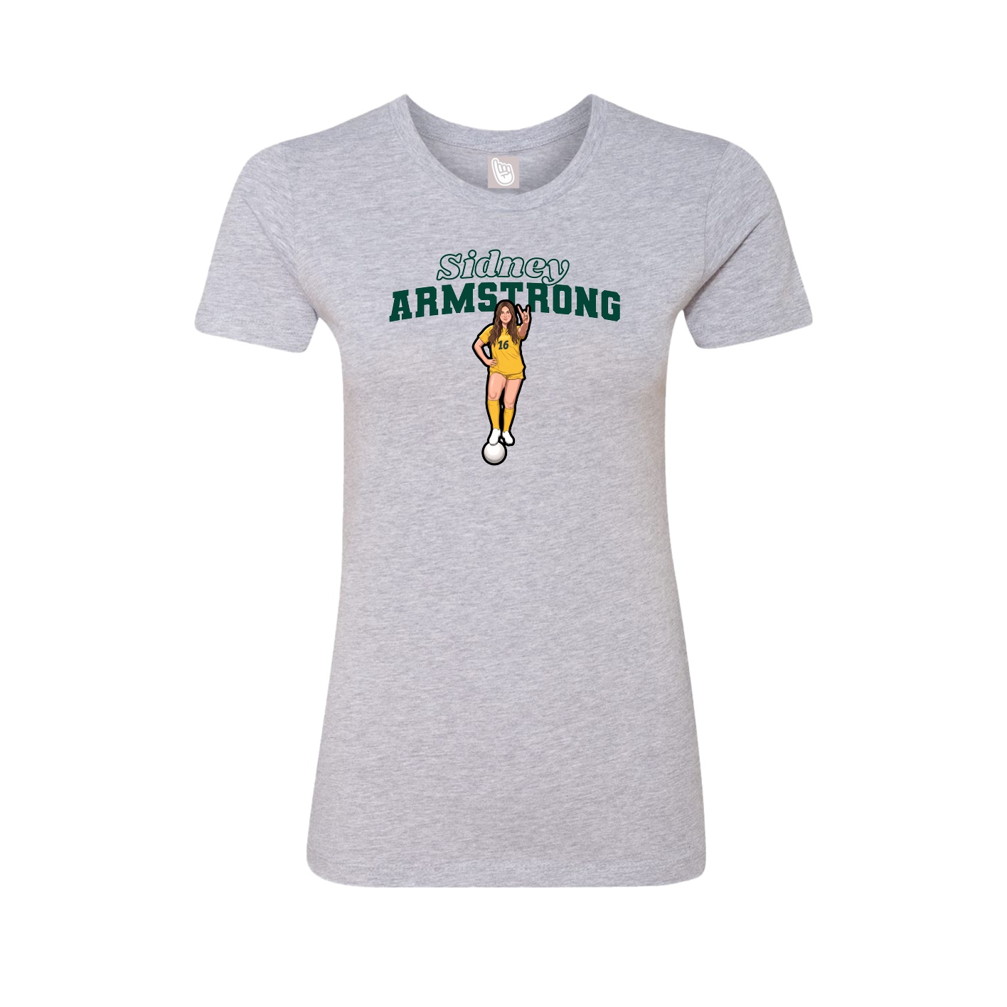 Fitted Women's Tee — Name Arch in Grey
