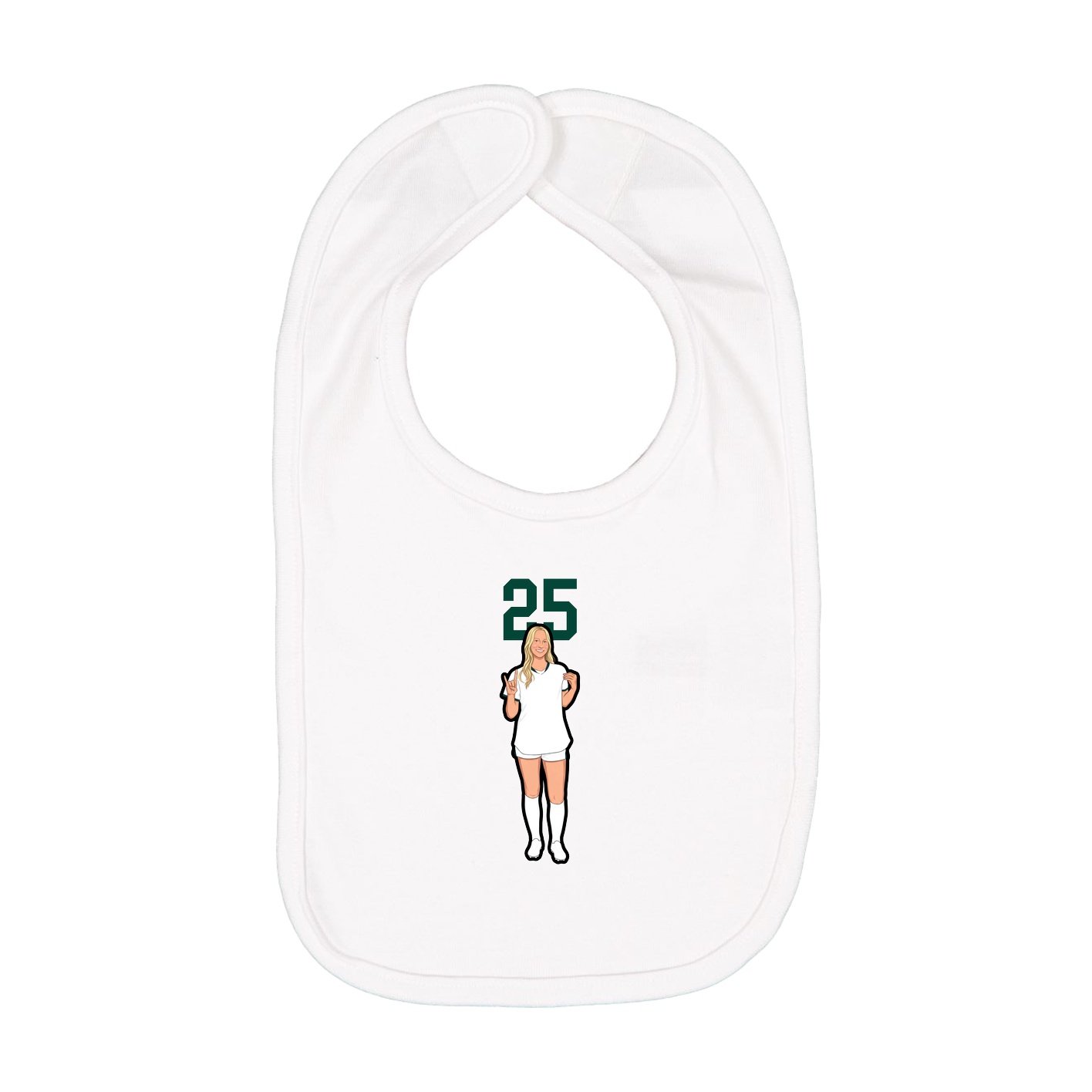 Infant Bib — Number Top in White