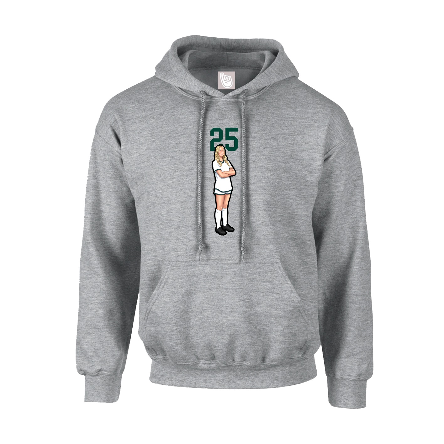 Hoodie — Number Top in Grey