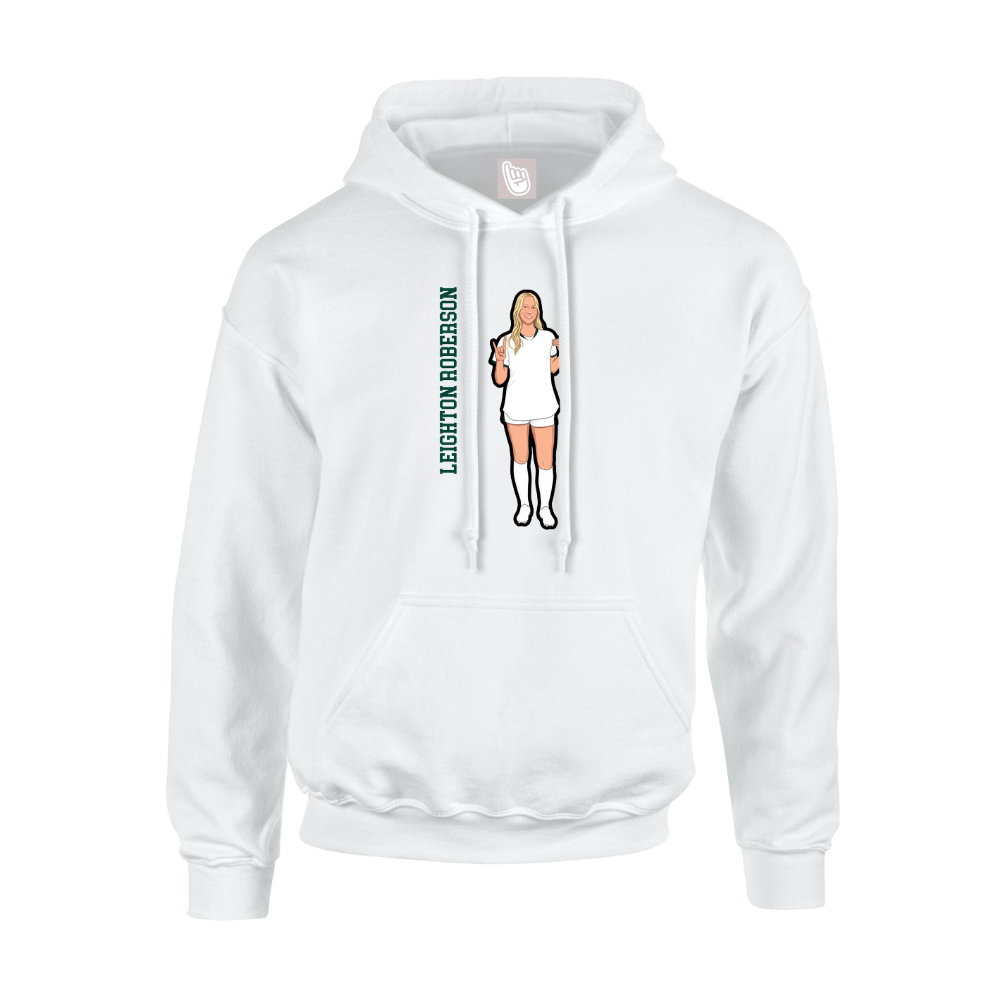 Youth Hoodie — Name Vertical in White