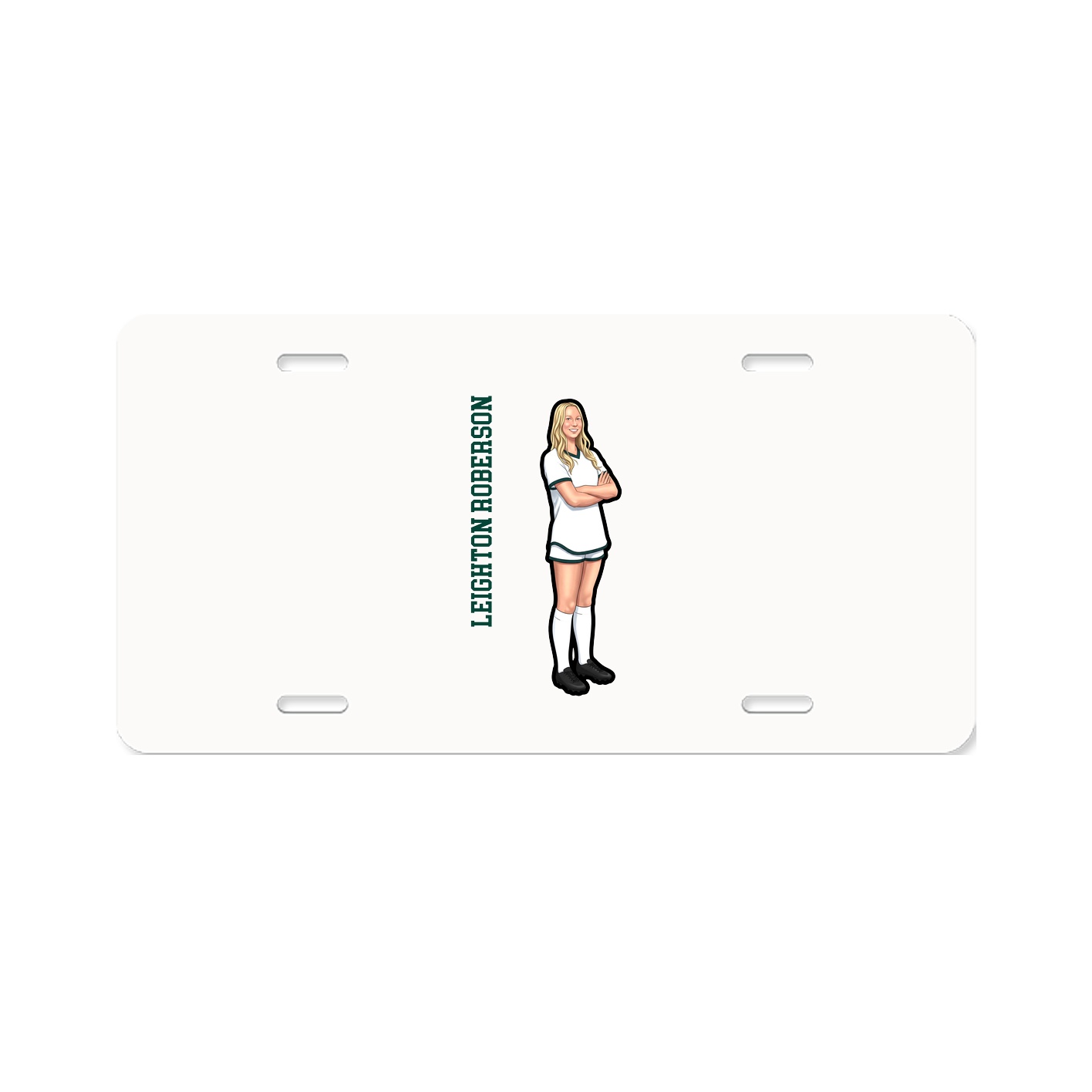 License Plate — Name Vertical in Classic