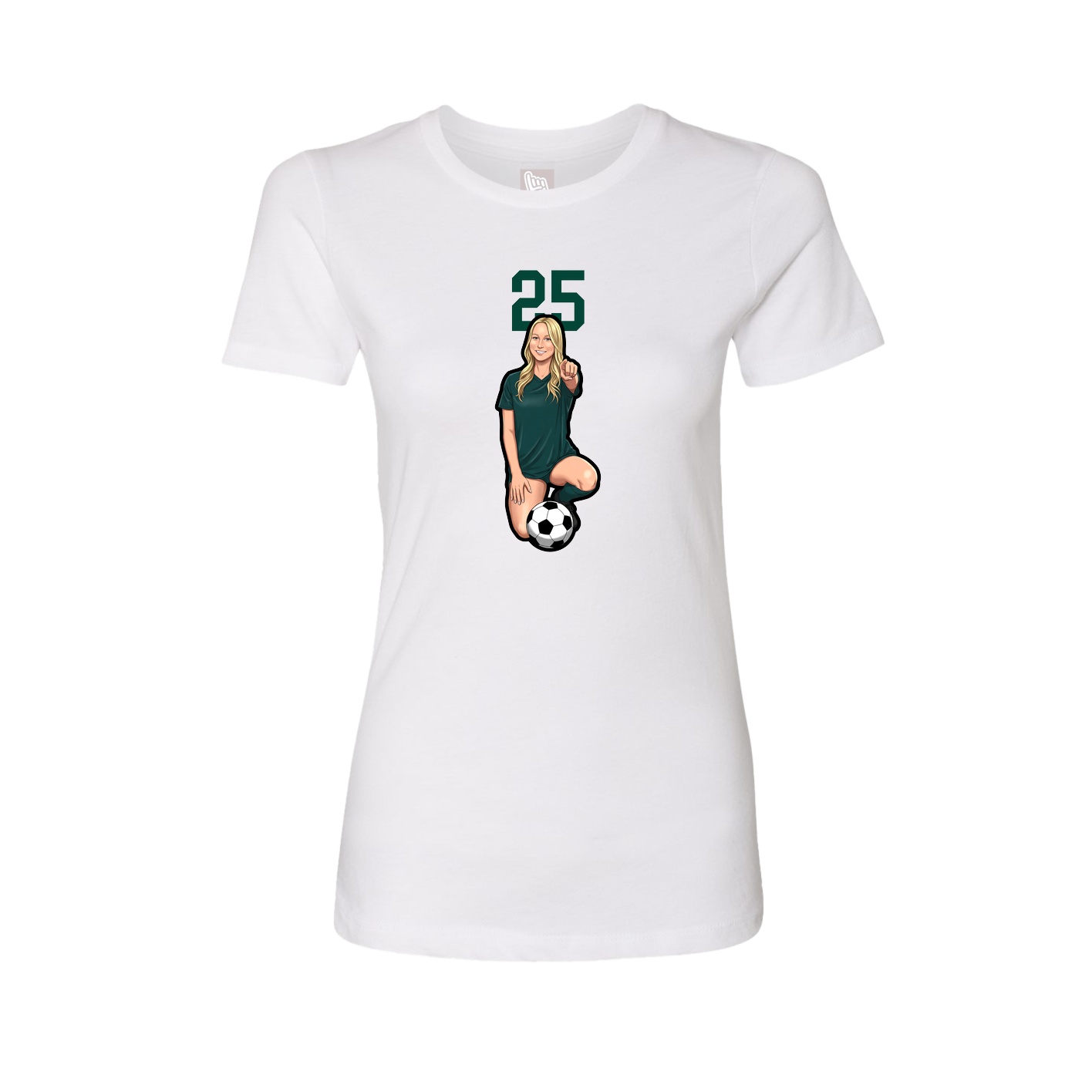 Fitted Women's Tee — Number Top in White