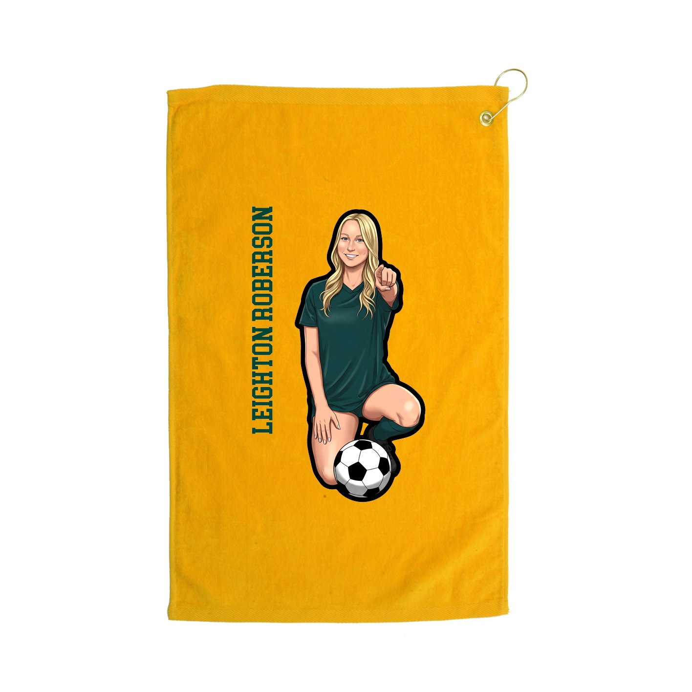 Golf Towel — Name Vertical in Gold