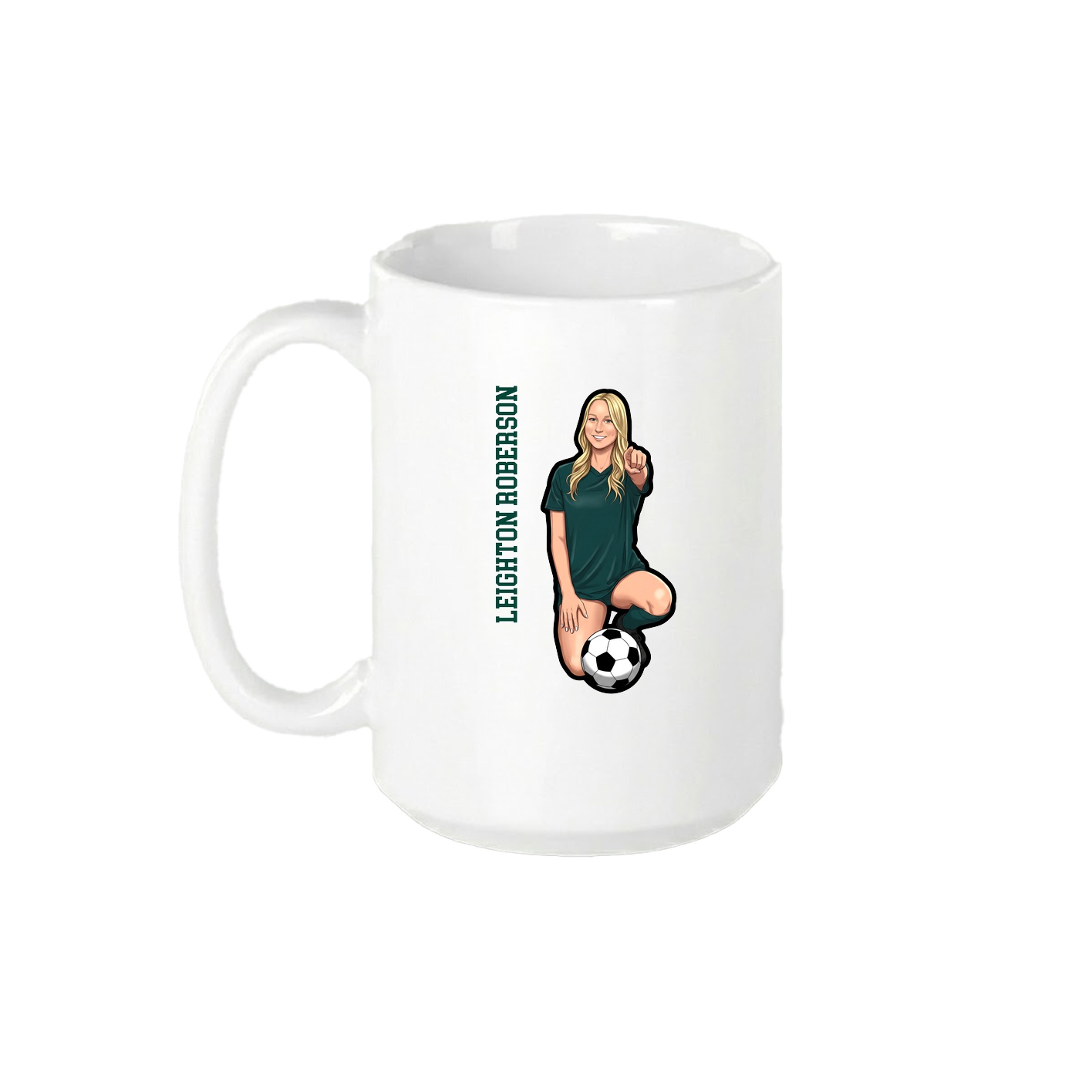 15oz Coffee Mug — Name Vertical in White
