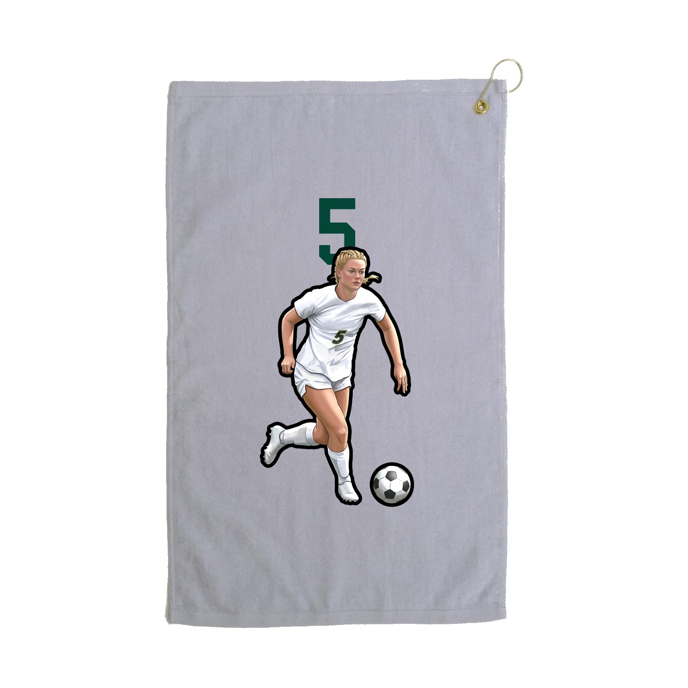 Golf Towel — Number Top in Grey