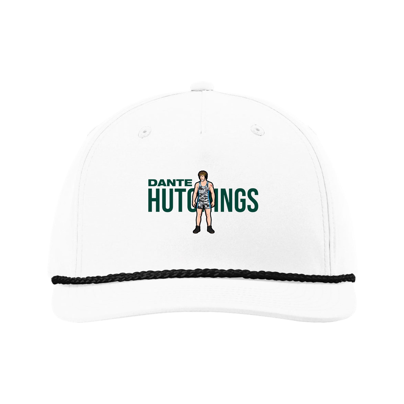 Five-Panel Classic Rope Cap — Player Name in White