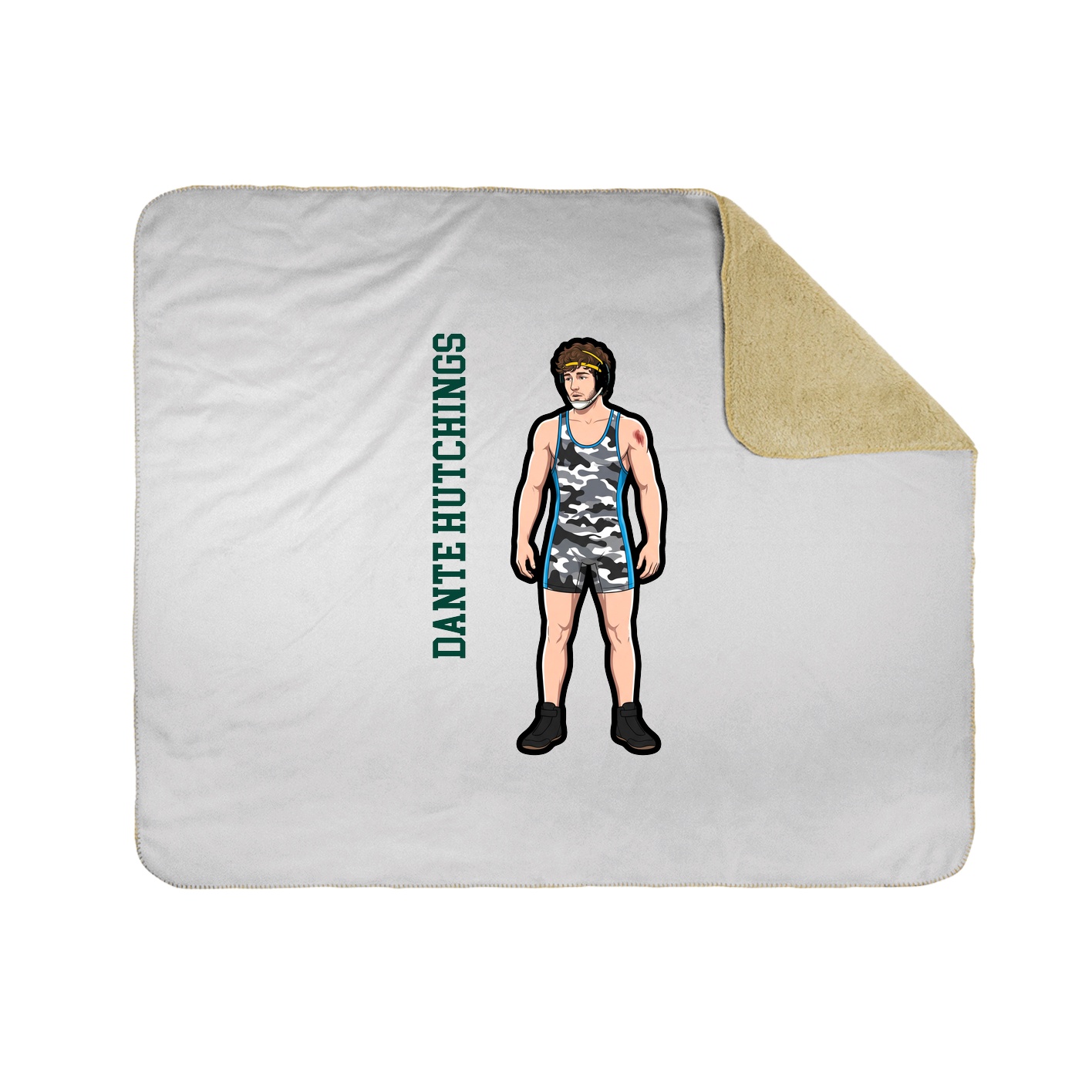 Throw Blanket — Name Vertical in White