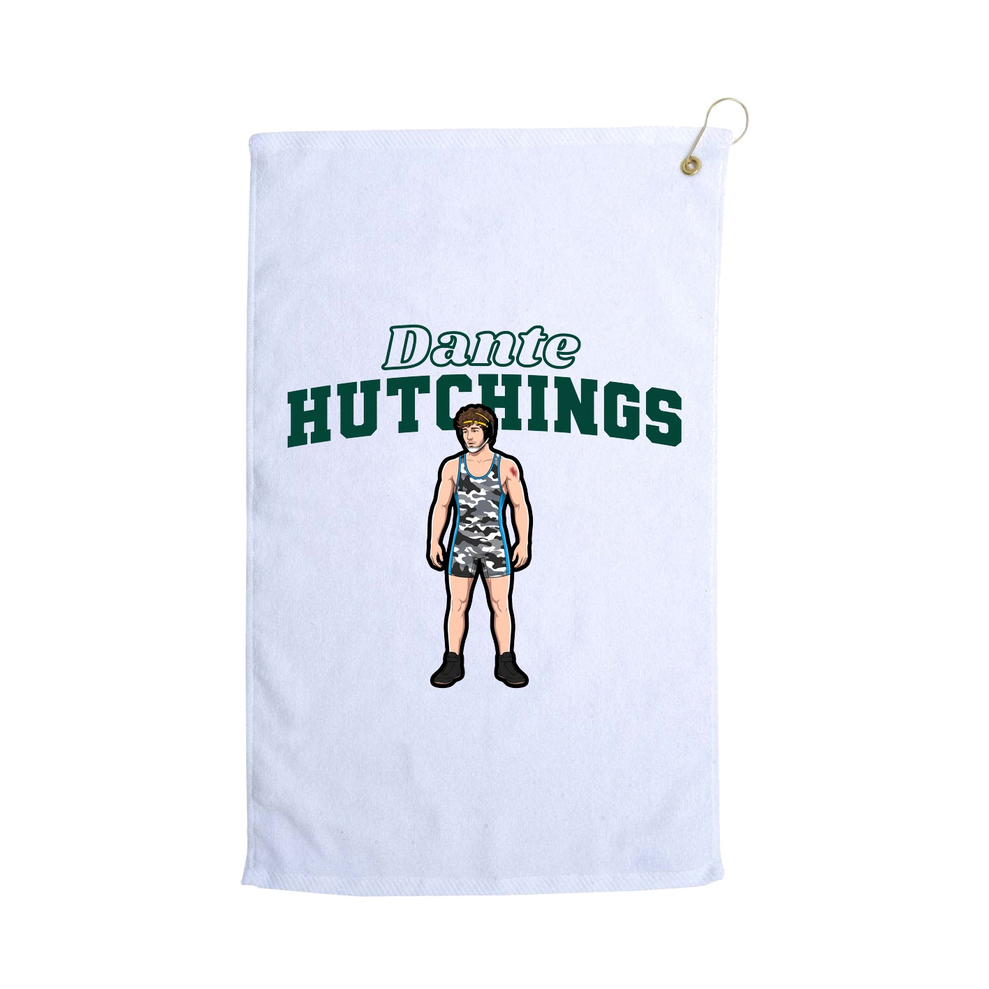 Golf Towel — Name Arch in White