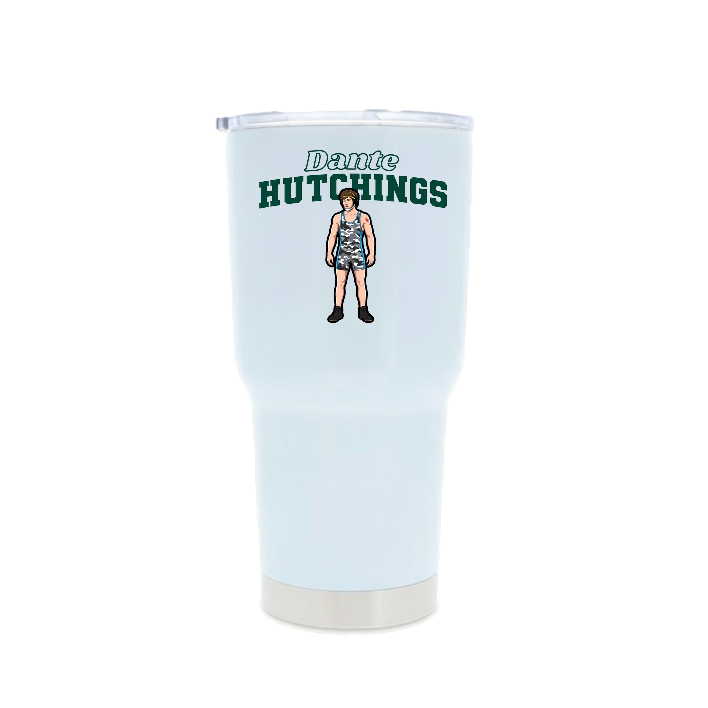 30oz Stainless Steel Tumbler — Name Arch in White