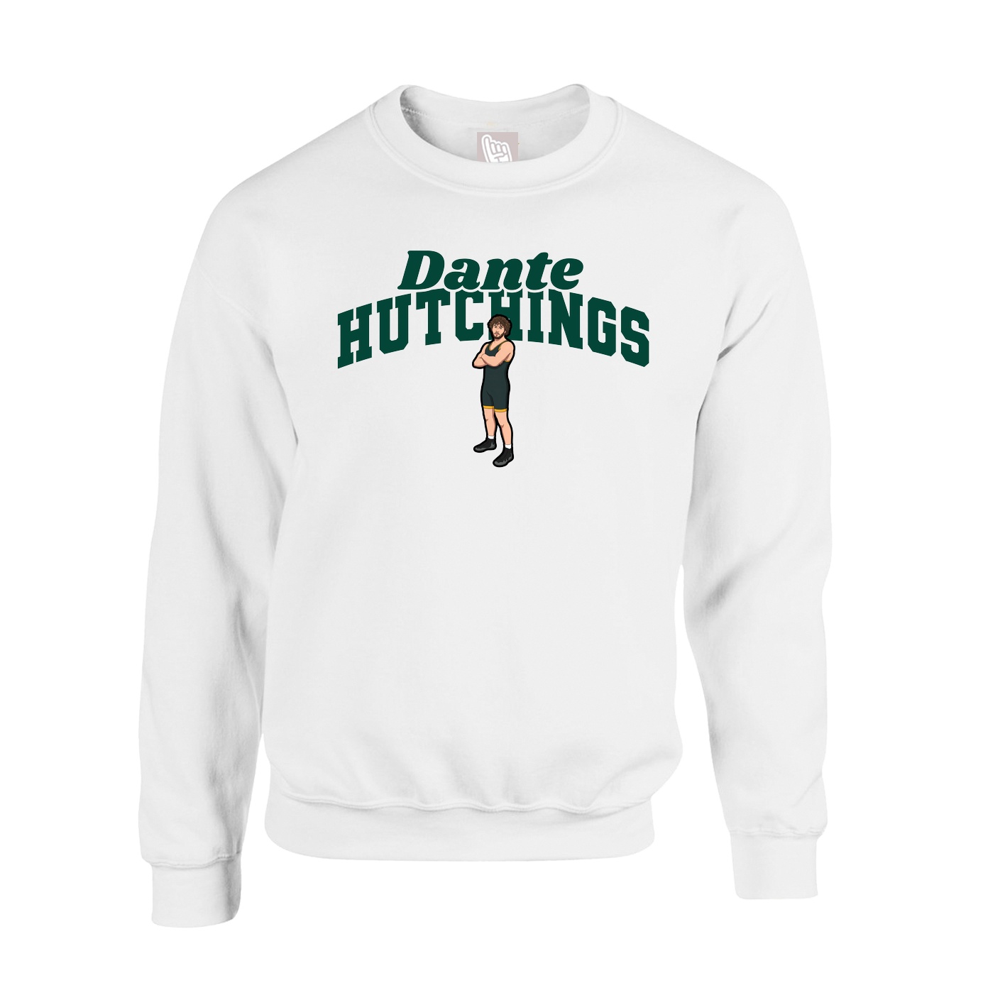 Fleece Crew — Signature Arch in White