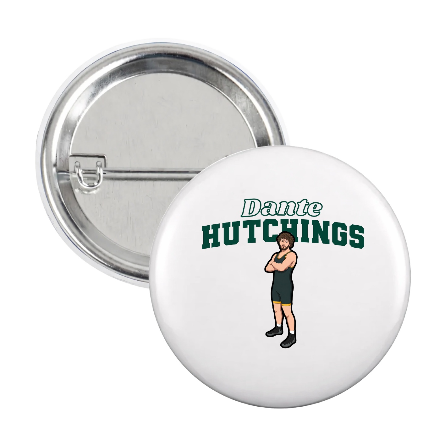 Game Day Button — Name Arch in White