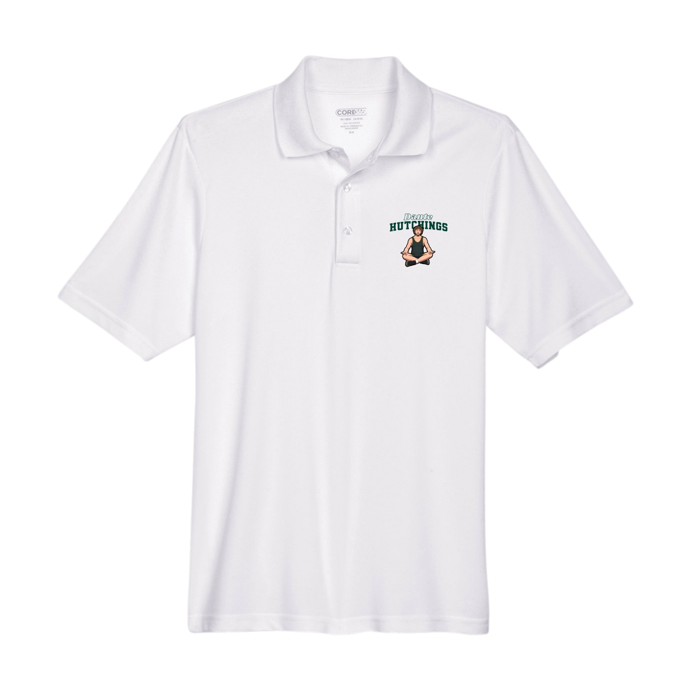 Performance Polo — Name Arch in White