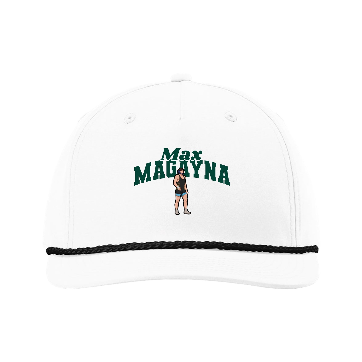 Five-Panel Classic Rope Cap — Signature Arch in White