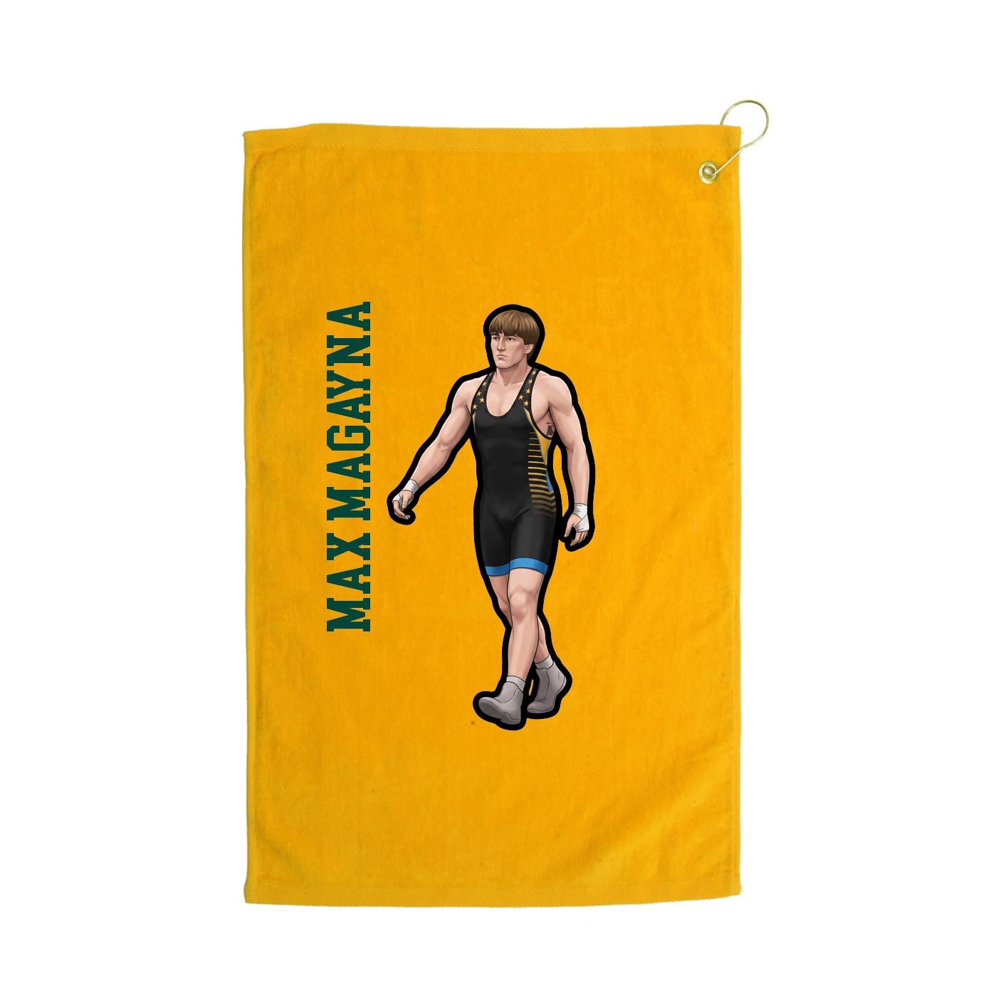 Golf Towel — Name Vertical in Gold