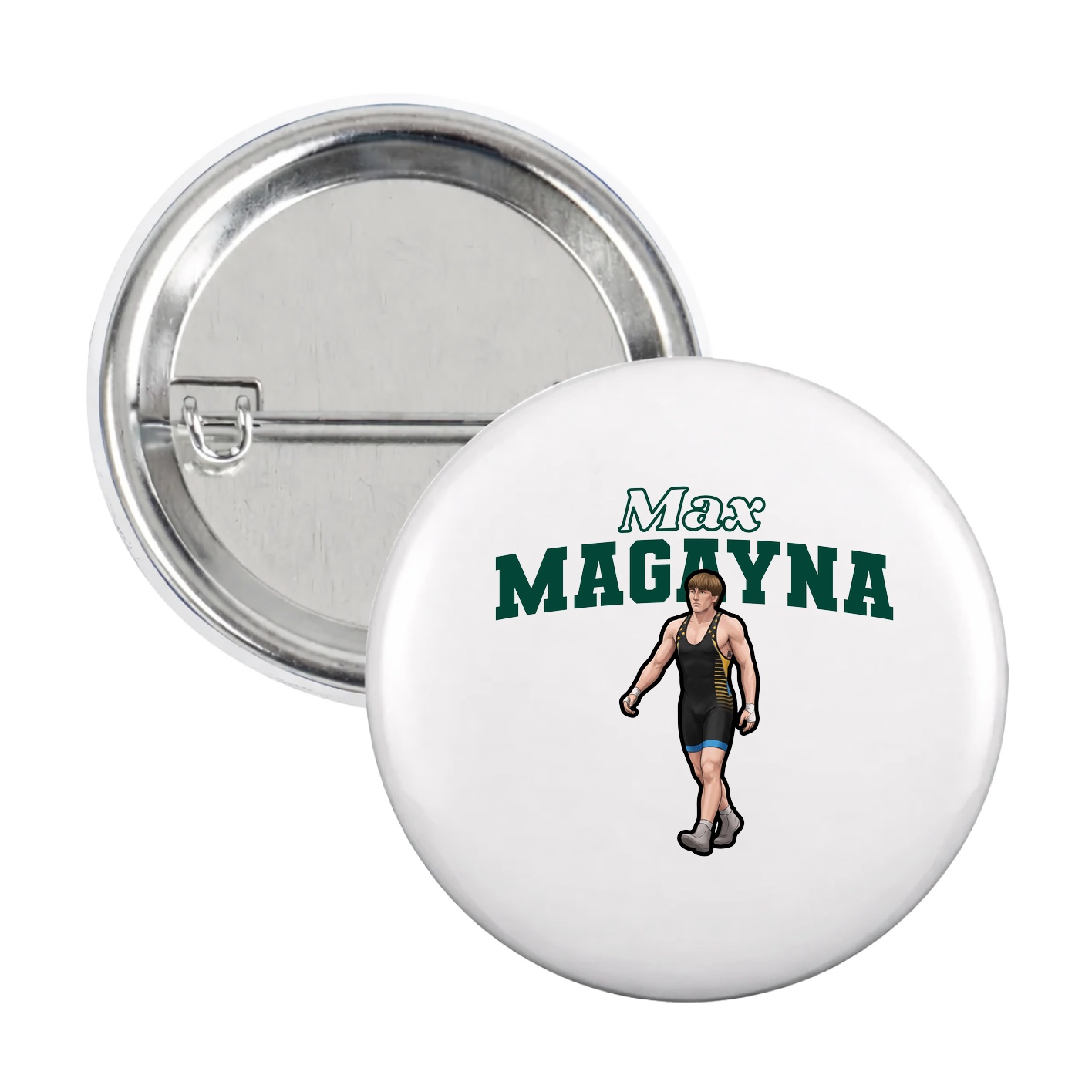 Game Day Button — Name Arch in White