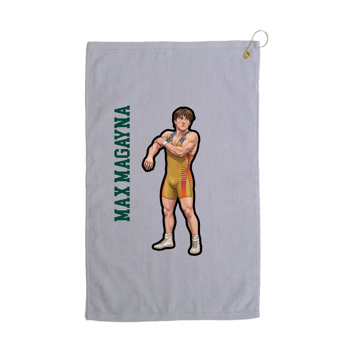 Golf Towel — Name Vertical in Grey