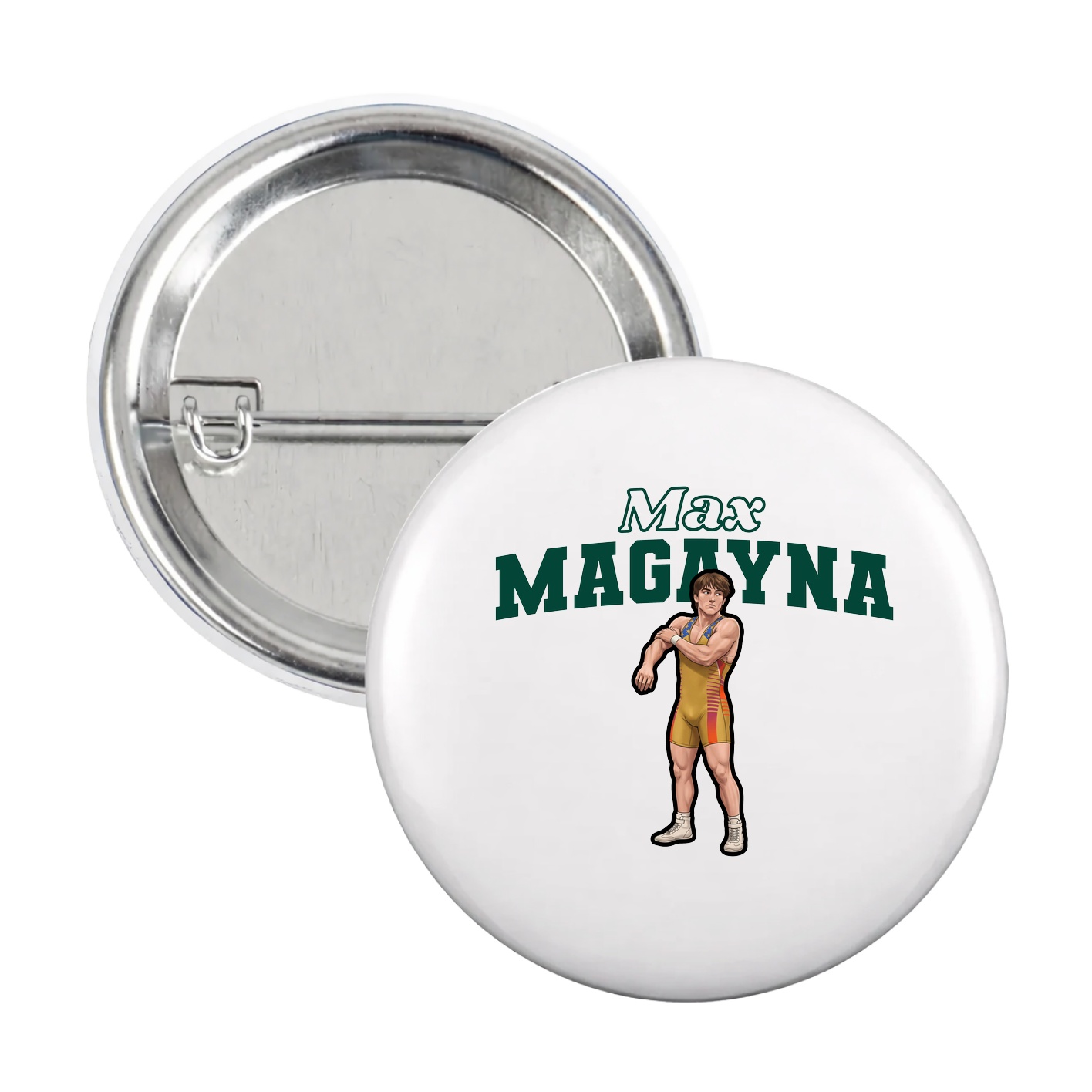 Game Day Button — Name Arch in White