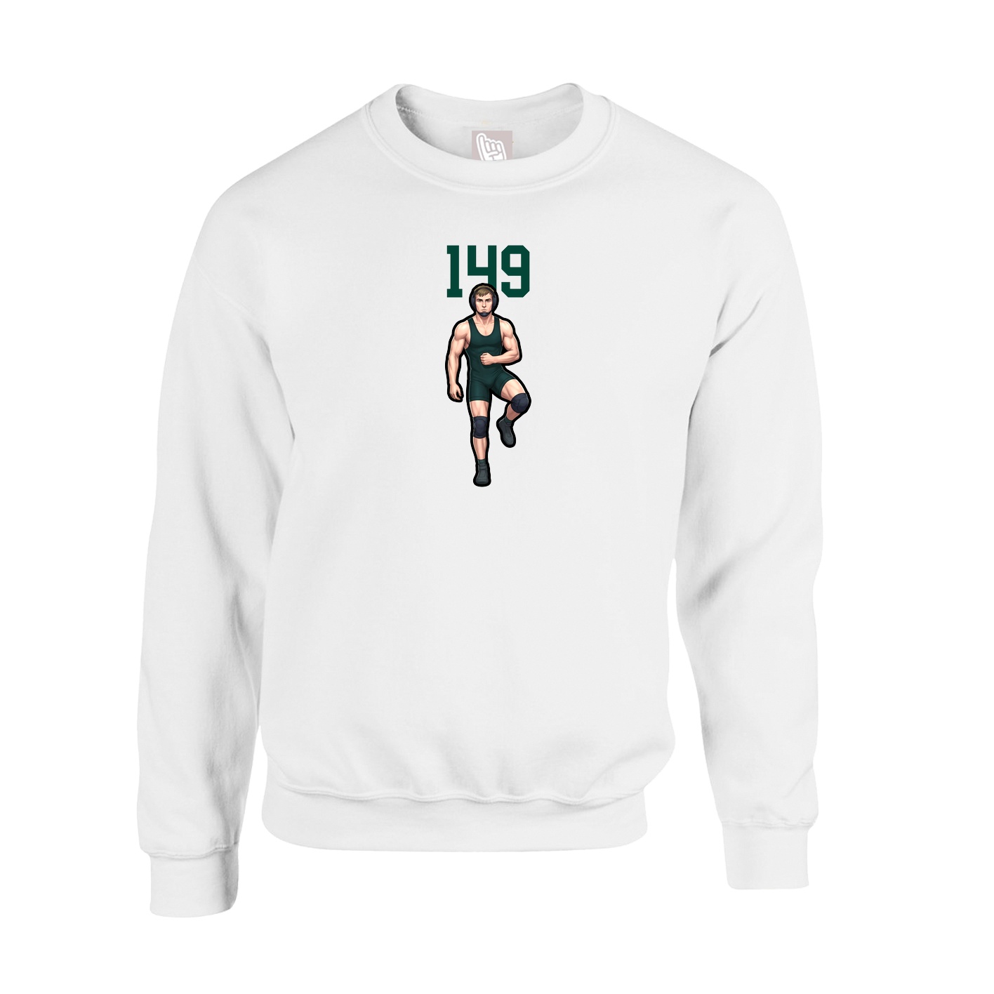Fleece Crew — Number Top in White