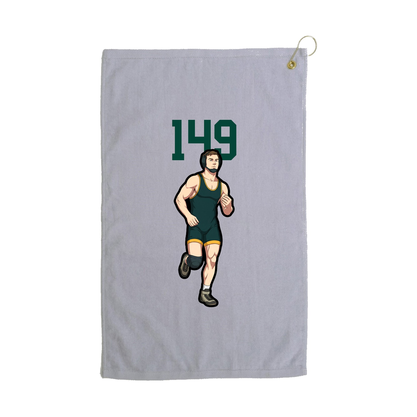 Golf Towel — Number Top in Grey