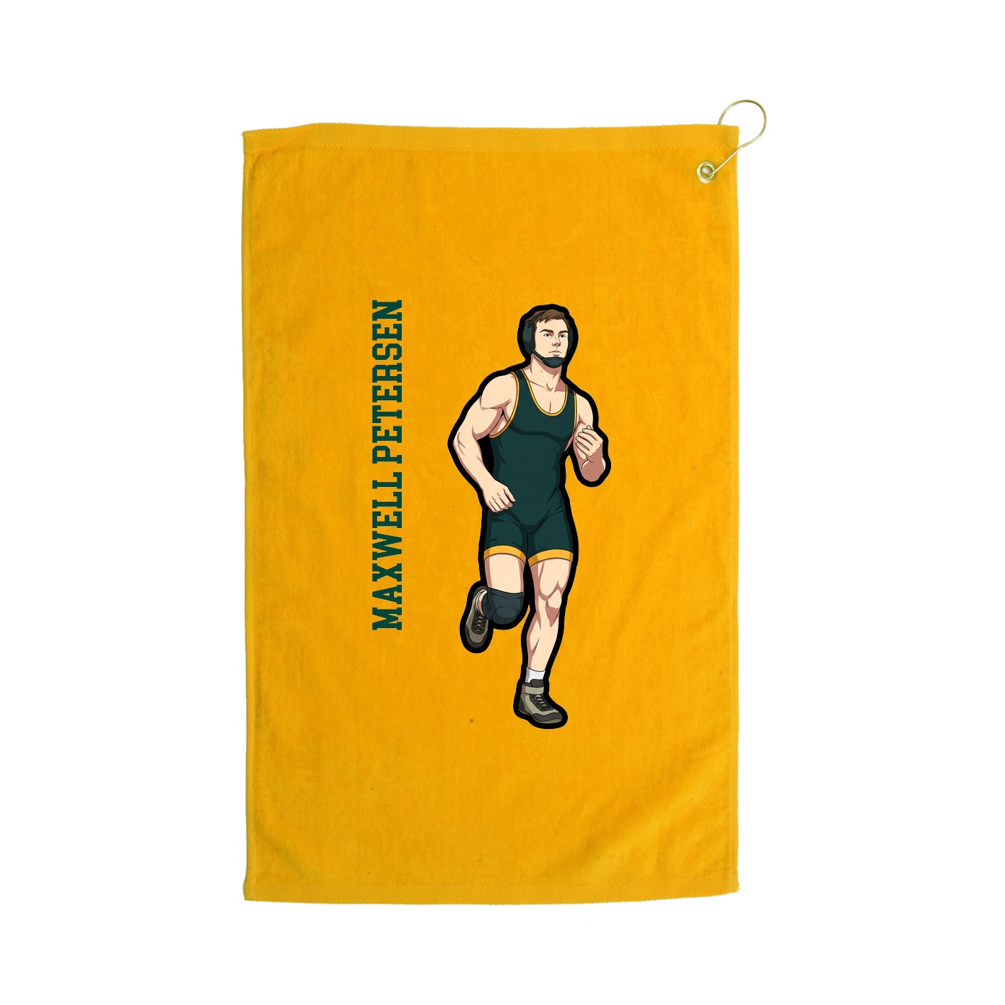 Golf Towel — Name Vertical in Gold