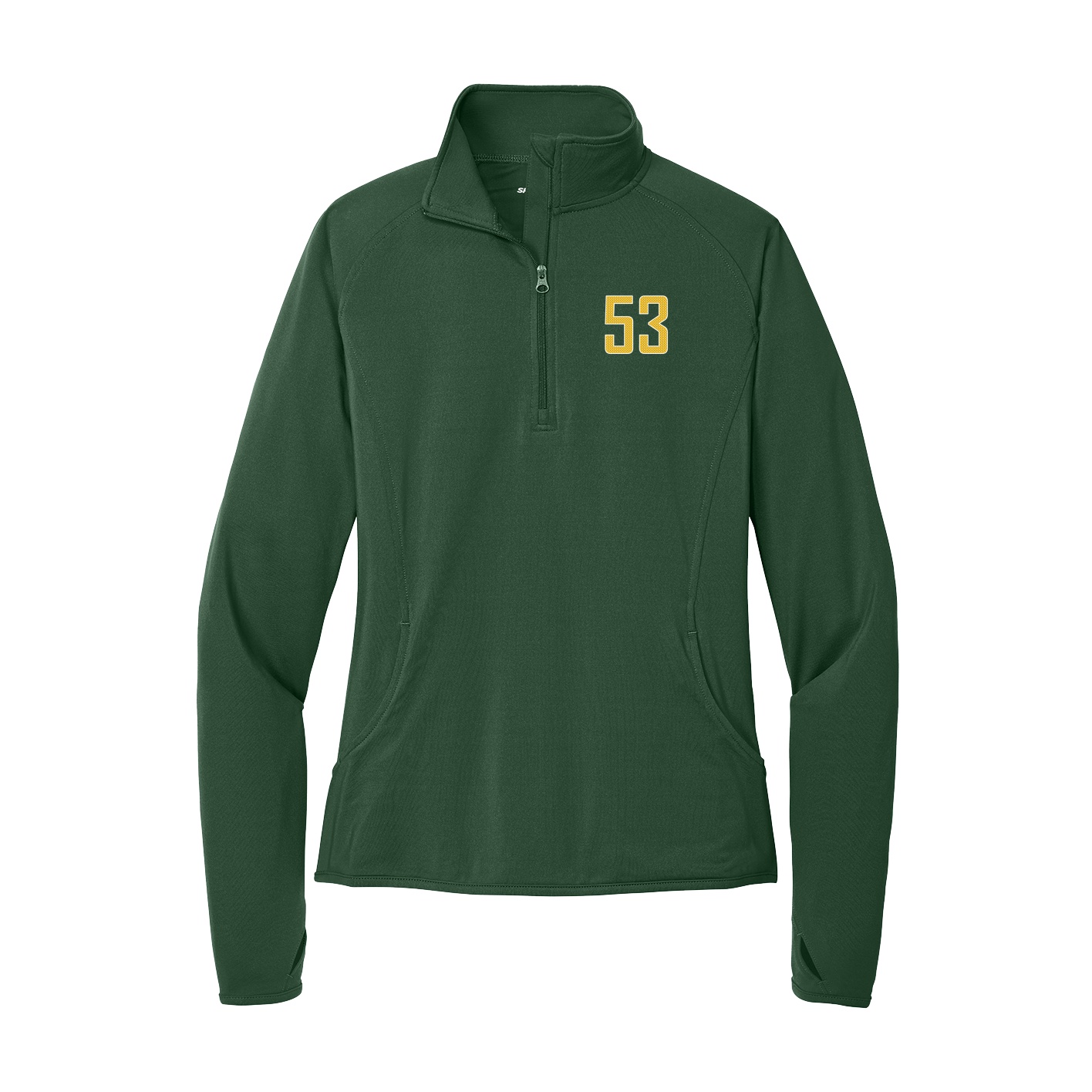 Women's Q-Zip Pullover — Front Shirsy in Green