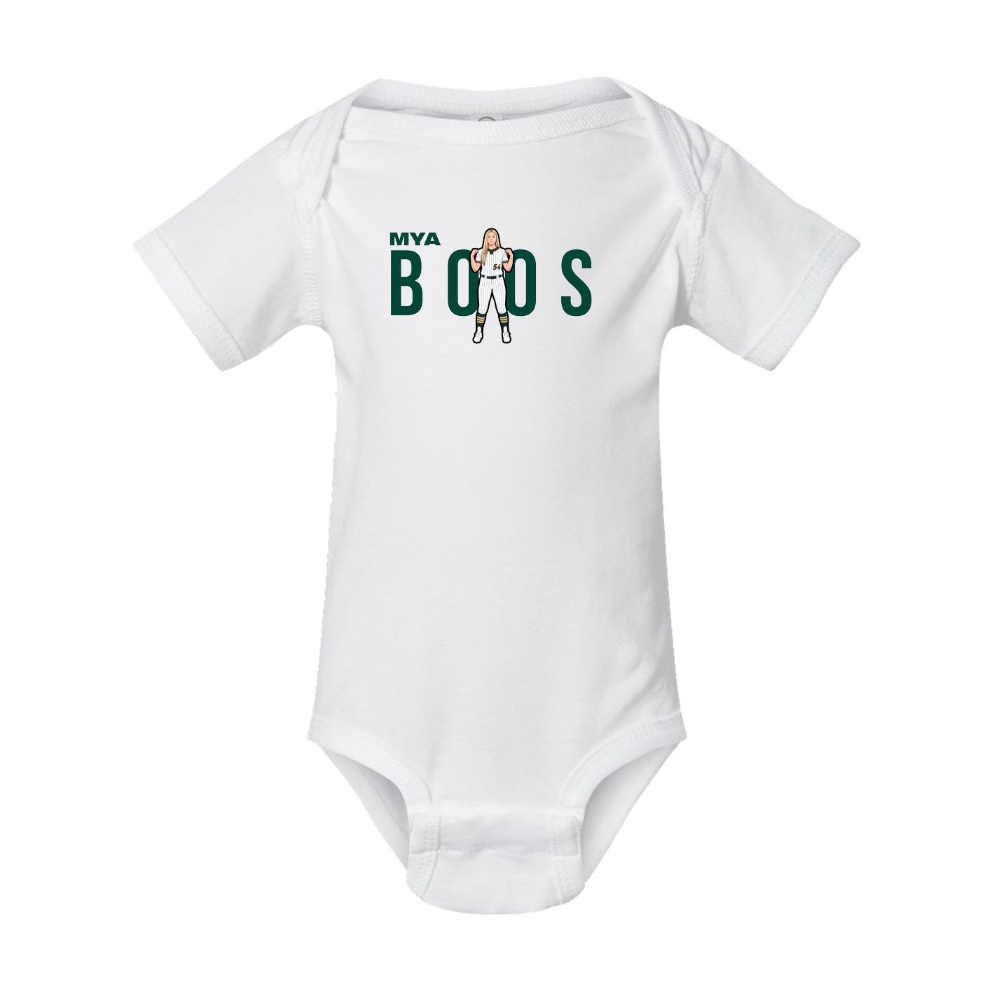 Baby Onesie — Player Name in White