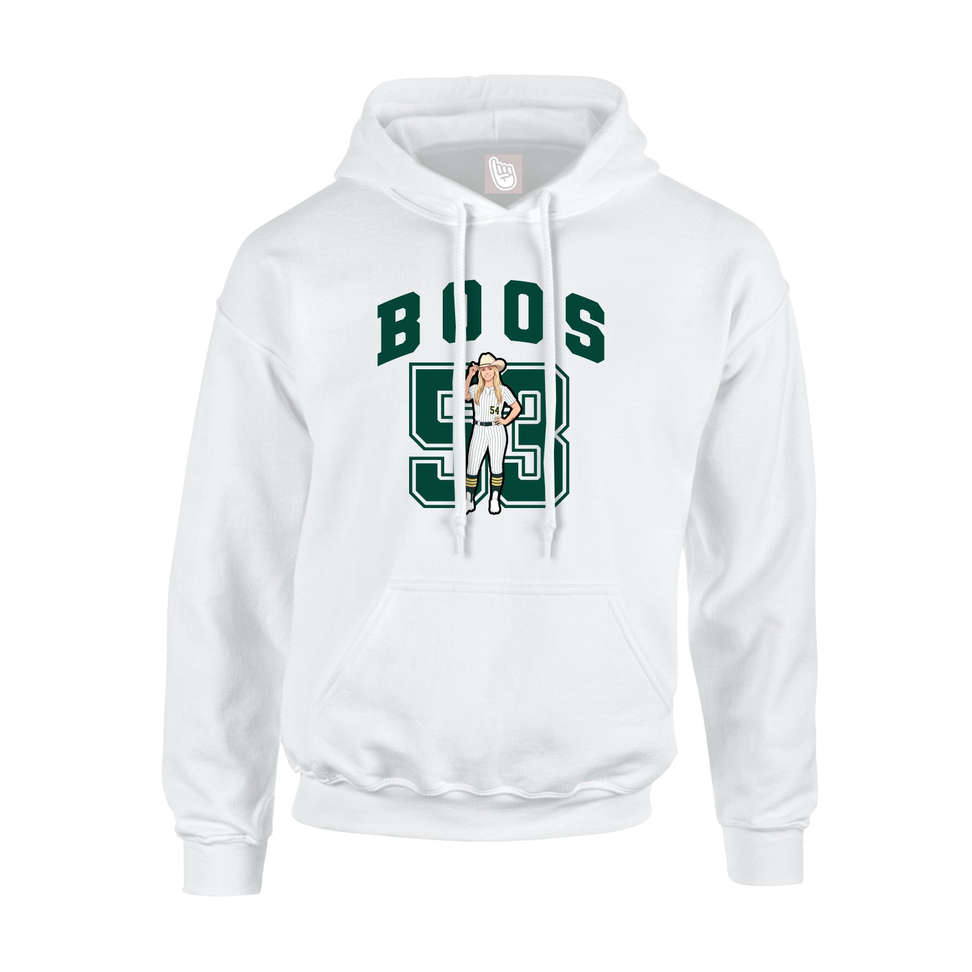 Hoodie — Number in White