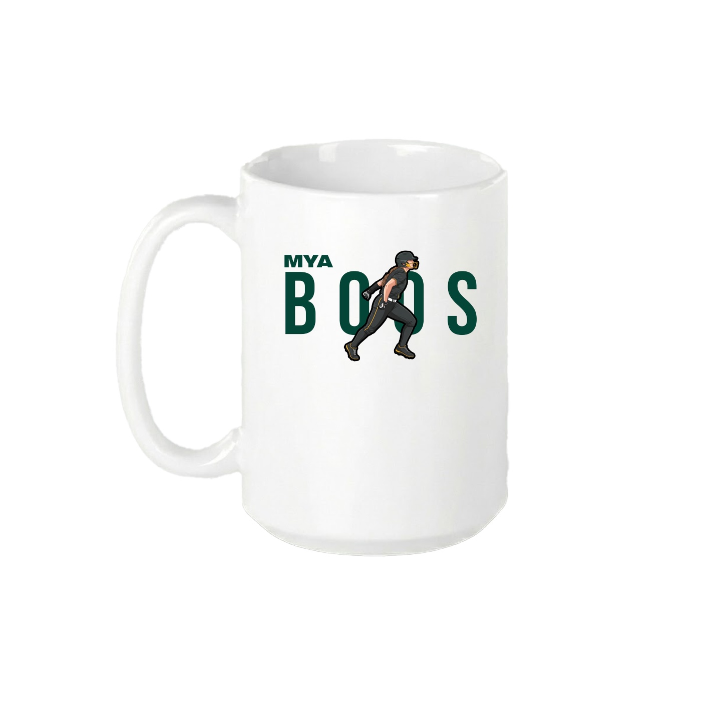 15oz Coffee Mug — Player Name in White