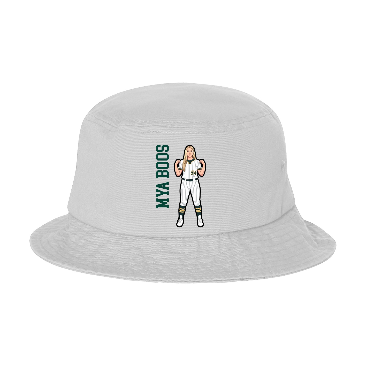 Bucket Cap — Name Vertical in White