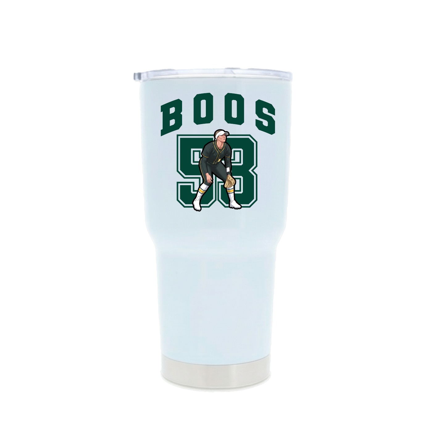 30oz Stainless Steel Tumbler — Number in White