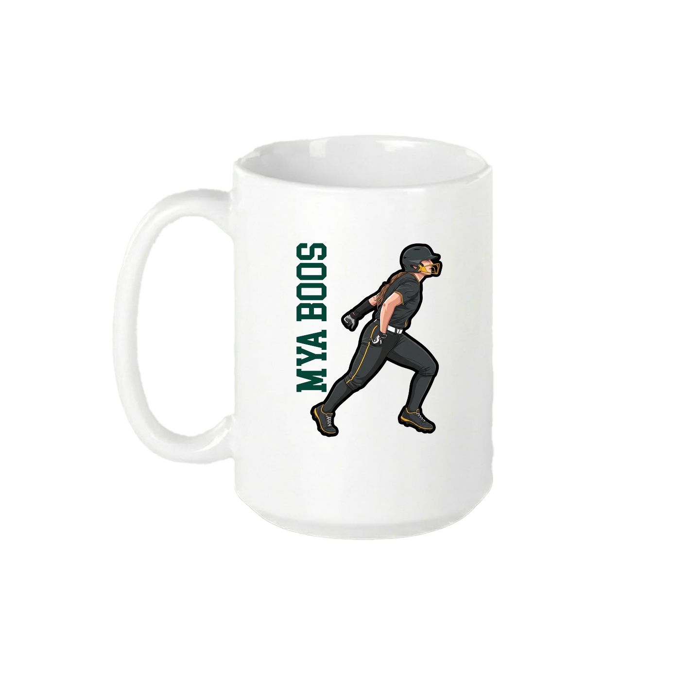 15oz Coffee Mug — Name Vertical in White