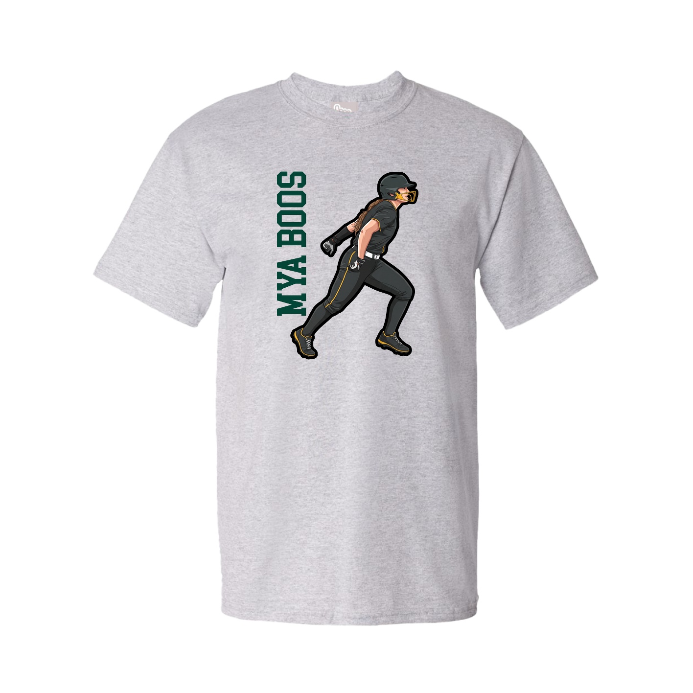 Youth Tee — Name Vertical in Grey