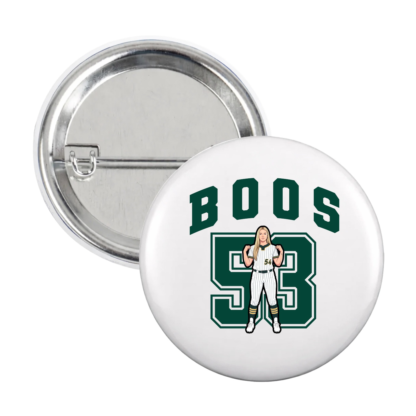 Game Day Button — Number in White