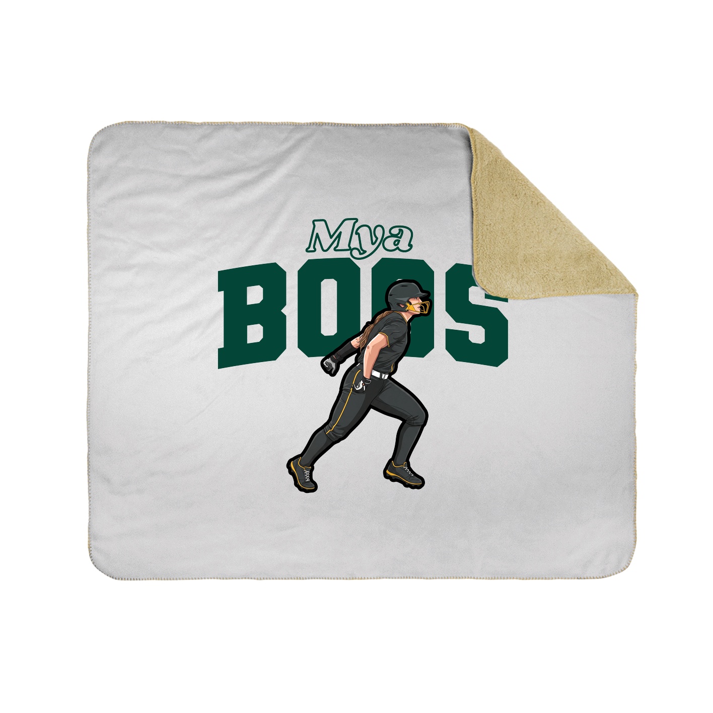 Throw Blanket — Name Arch in White