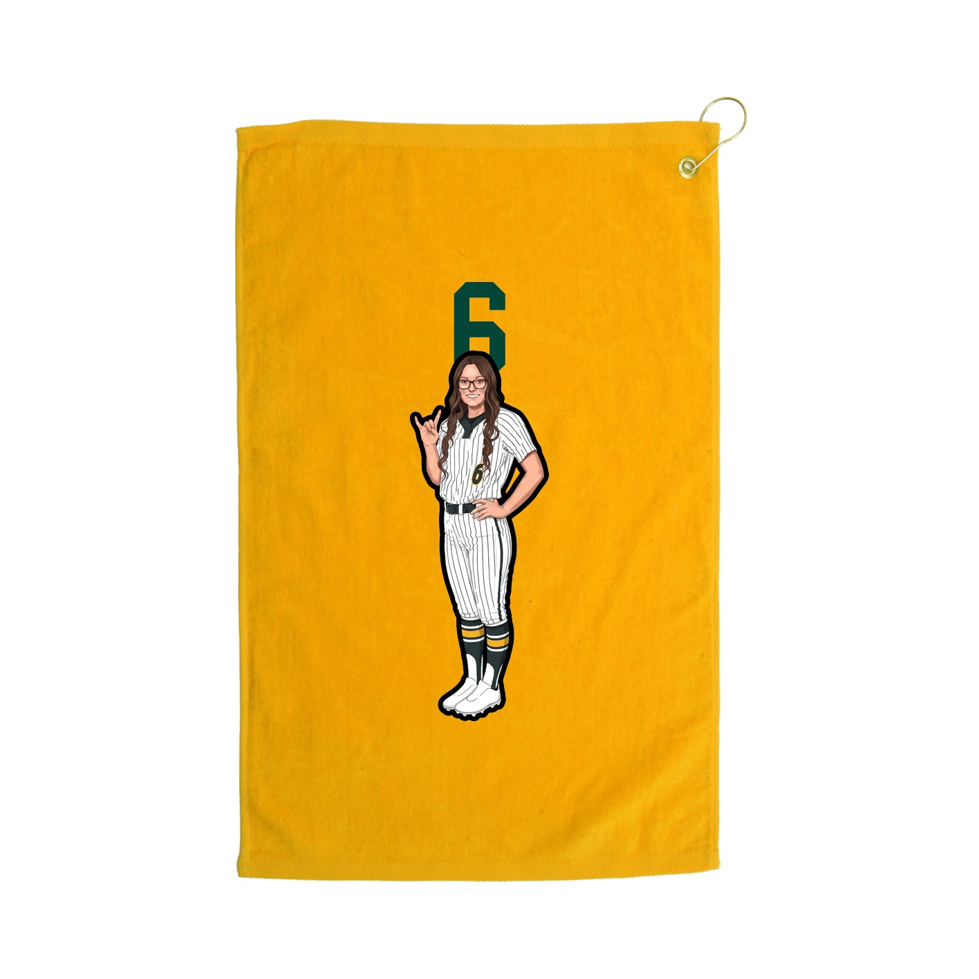 Golf Towel — Number Top in Gold