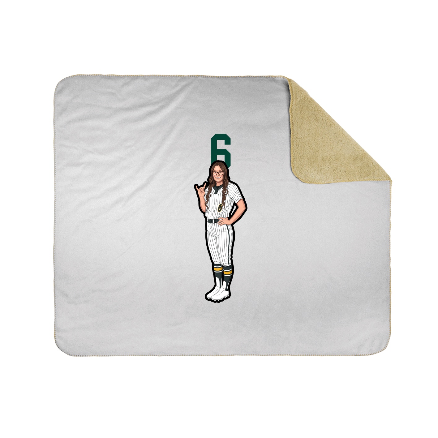 Throw Blanket — Number Top in White