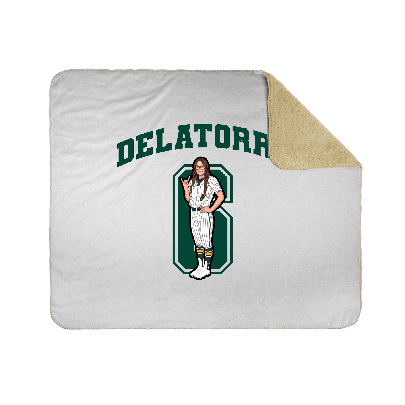 Throw Blanket — Number in White