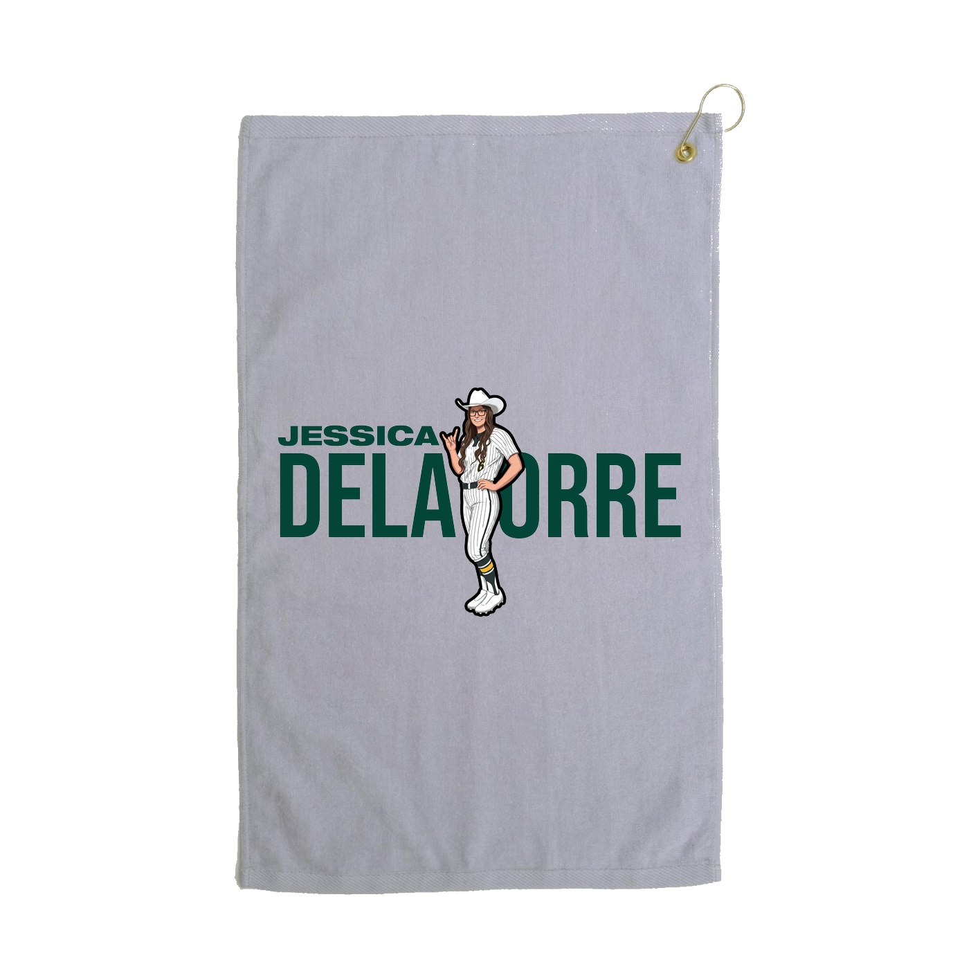 Golf Towel — Player Name in Grey