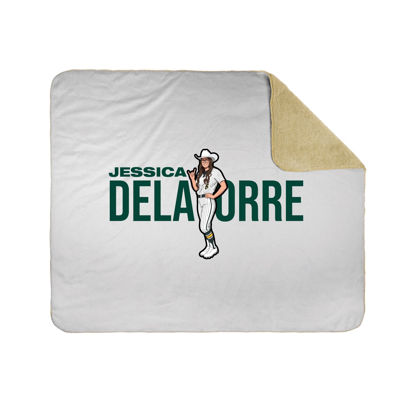 Throw Blanket — Player Name in White