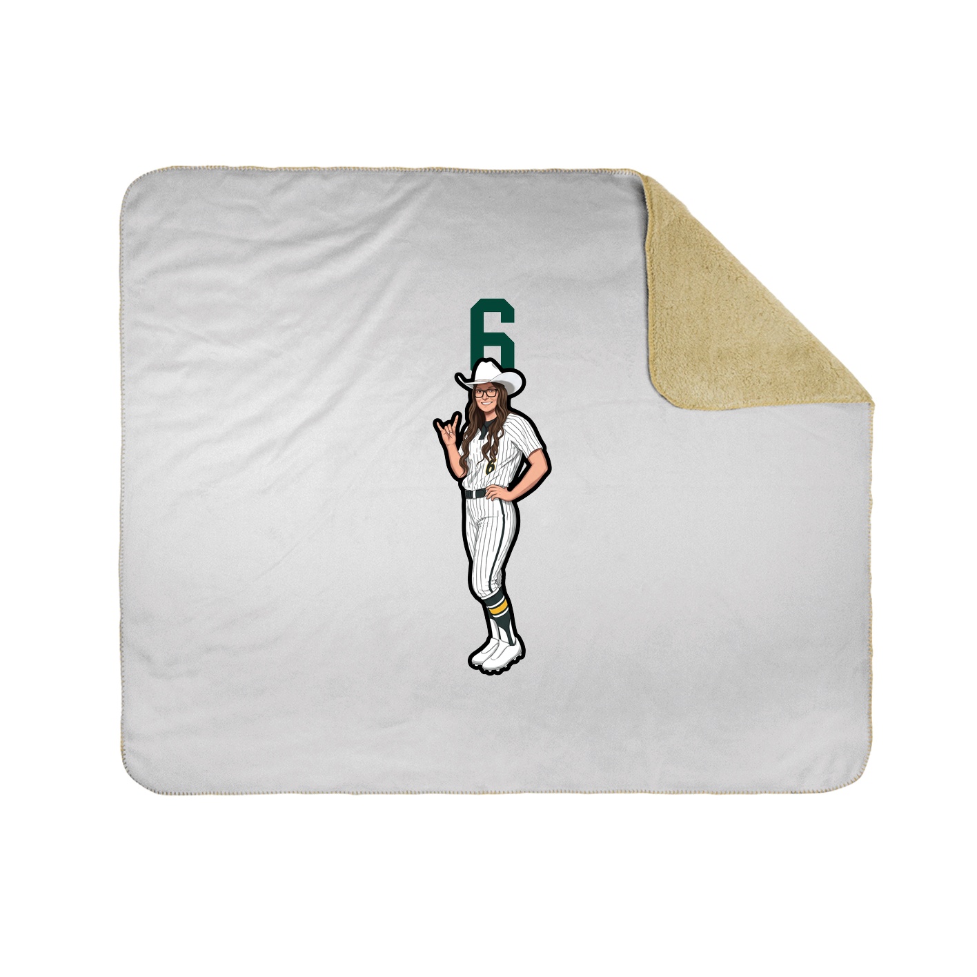 Throw Blanket — Number Top in White