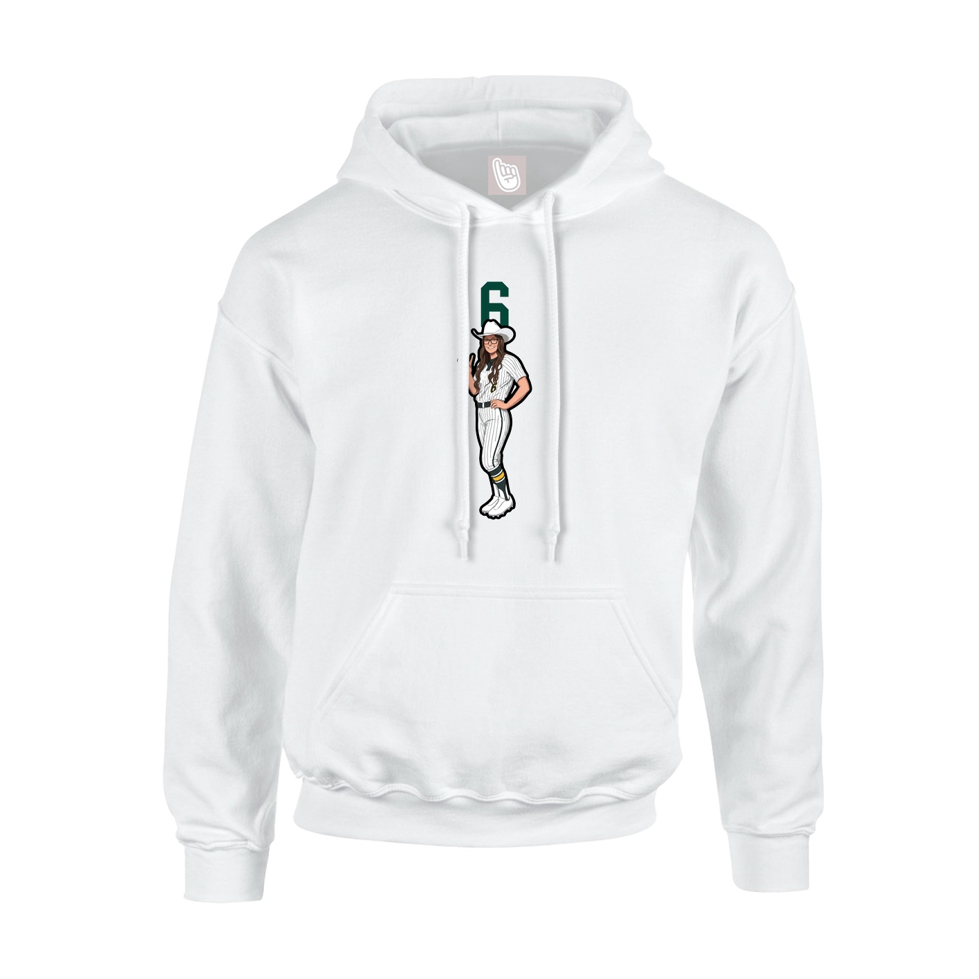 Hoodie — Number Top in White