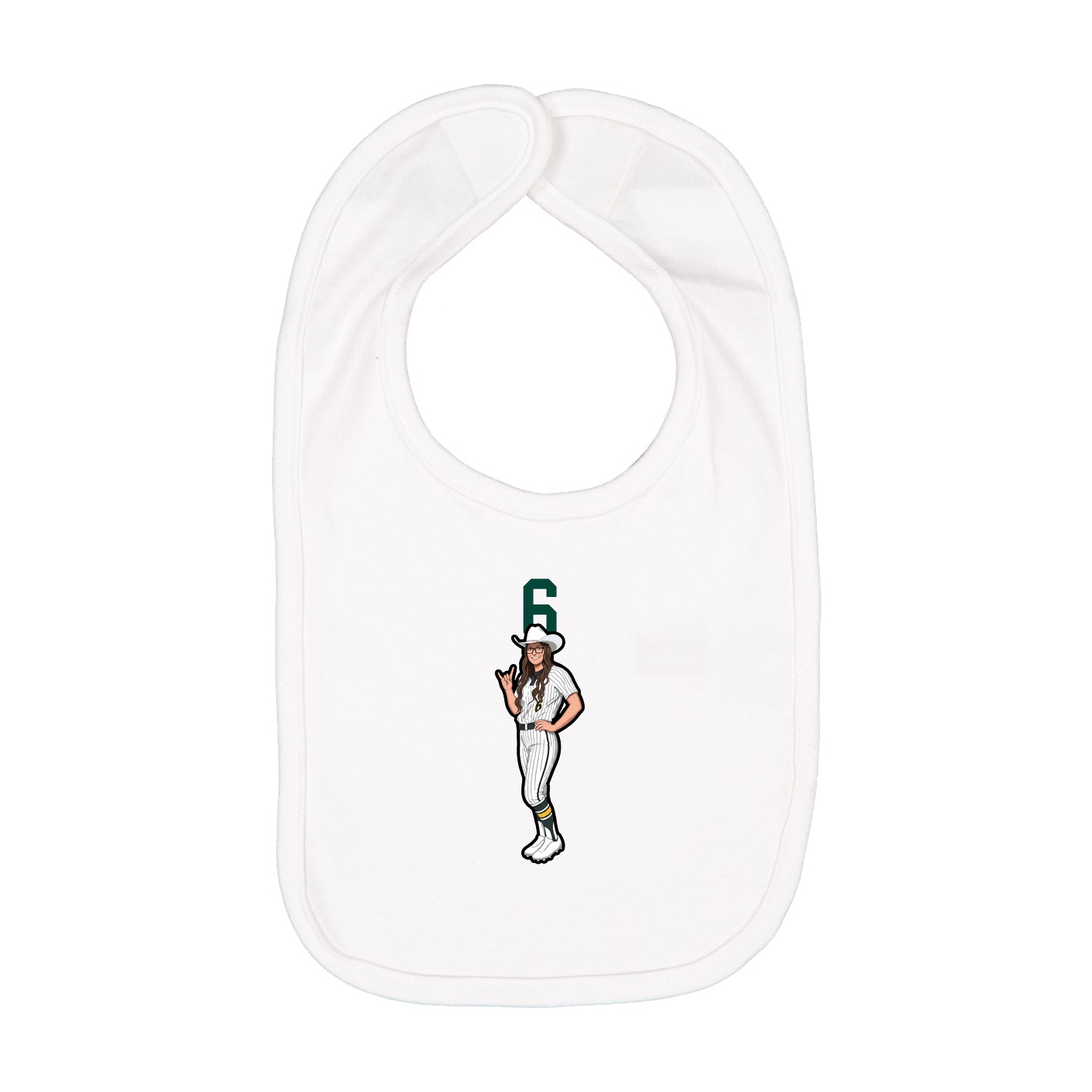 Infant Bib — Number Top in White