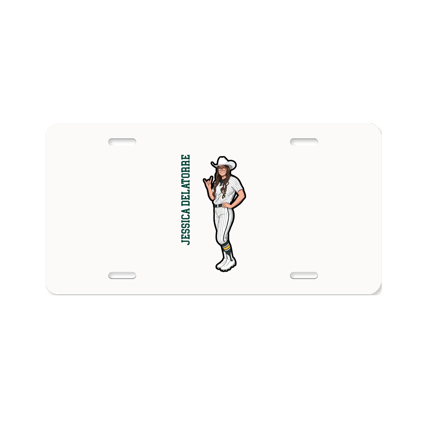 License Plate — Name Vertical in Classic