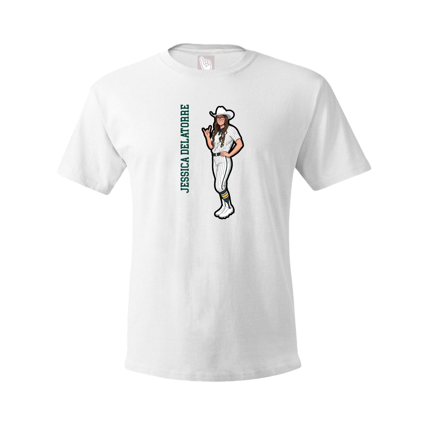 Youth Tee — Name Vertical in White