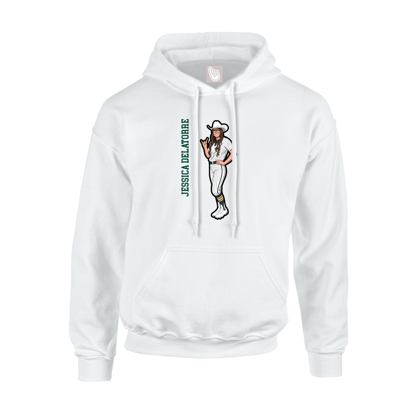 Youth Hoodie — Name Vertical in White