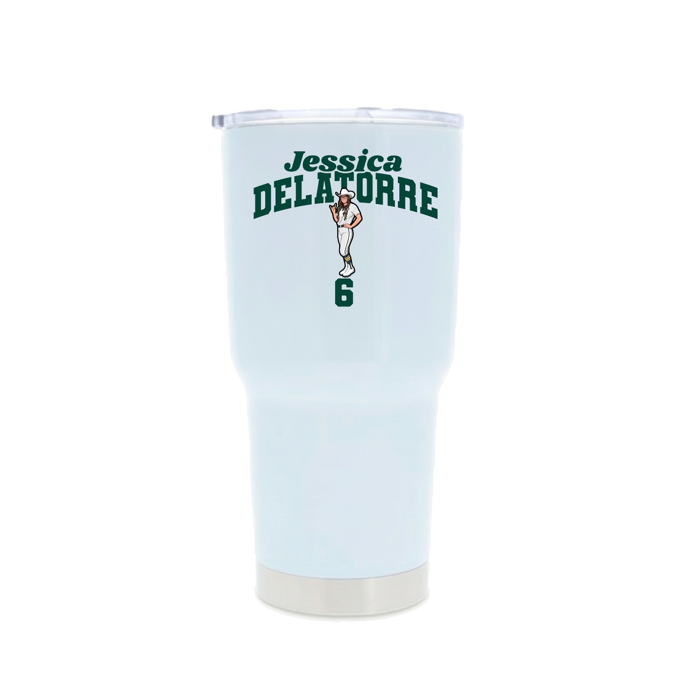 30oz Stainless Steel Tumbler — Signature Arch in White