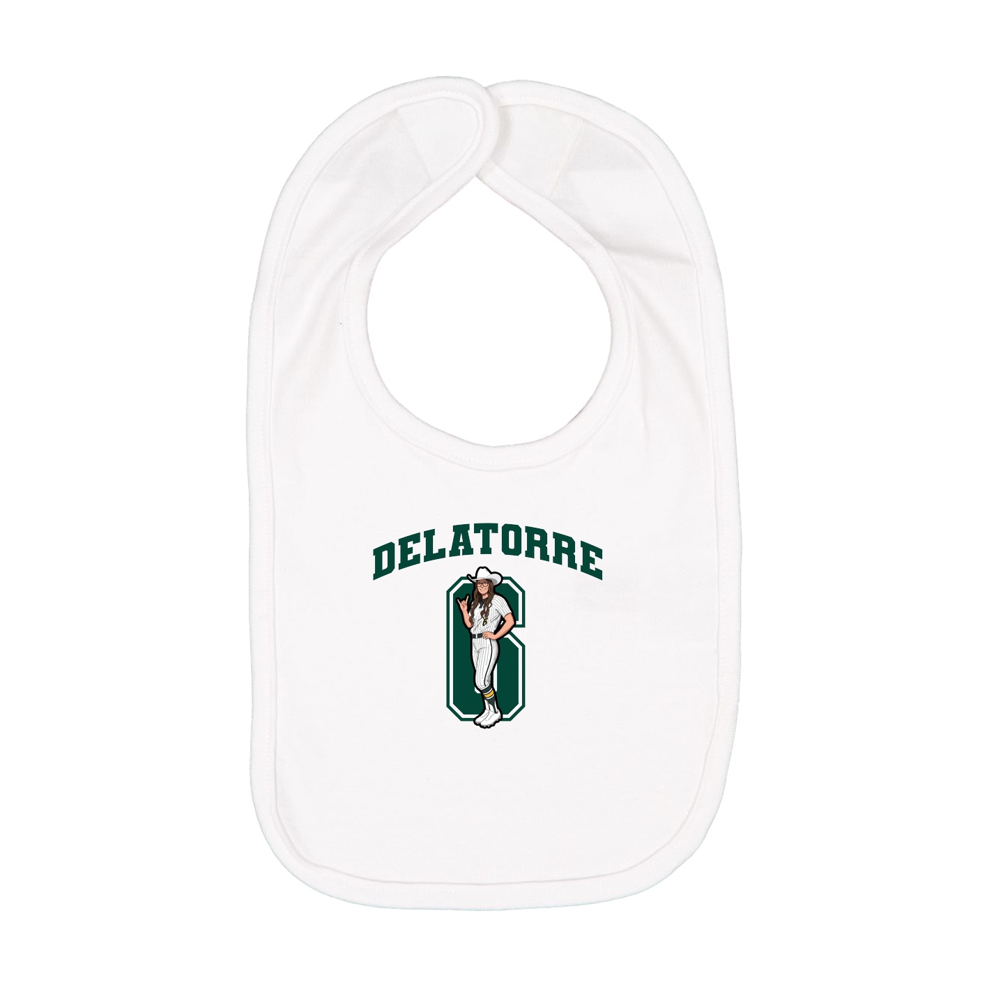 Infant Bib — Number in White